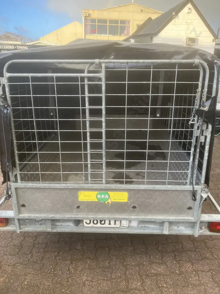 2006 KEA K844T – Single Axle Heavy Duty Tipping Trailer With Cage & Trailer Cover, Reg 21/12/2026, WOF, New Spare Tyre Image 1++
