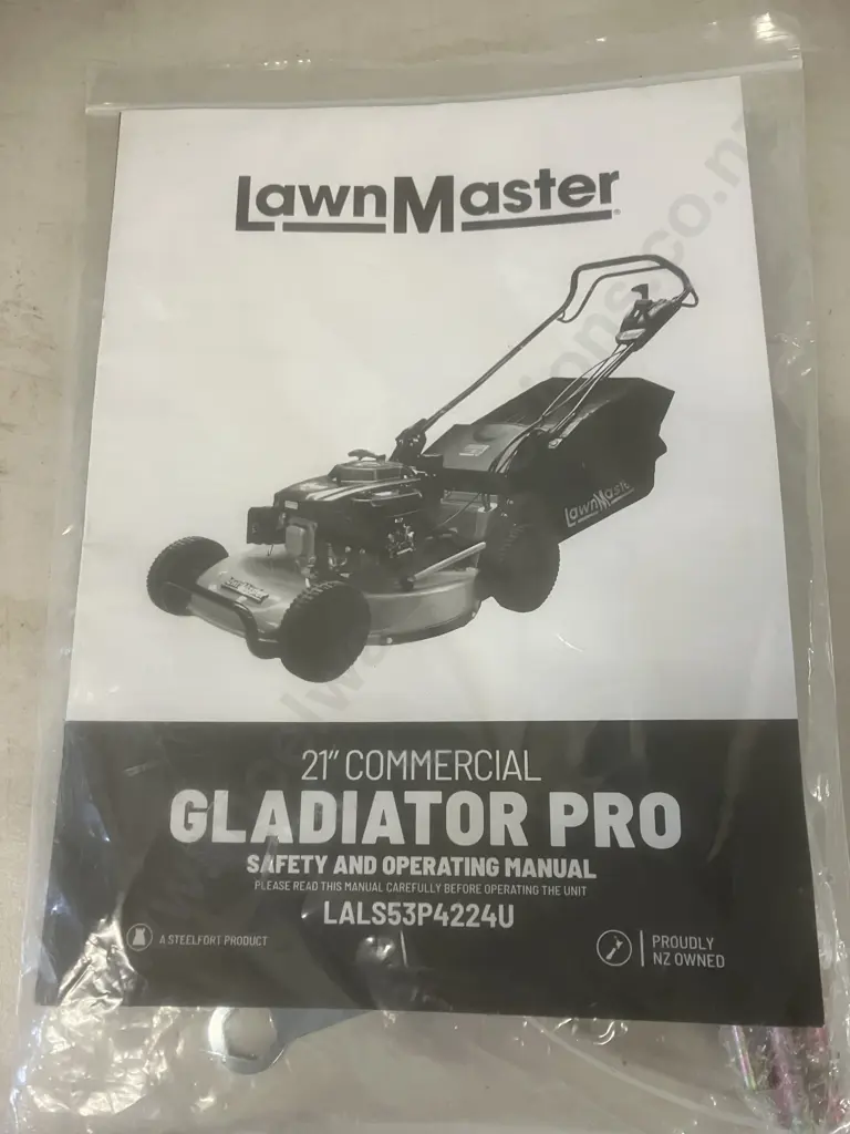 LawnMaster Mower Gladiator Pro 21" Commercial With 70L Catcher & Mulch Plug, Owners Manual. Self-Propelled Image 1++