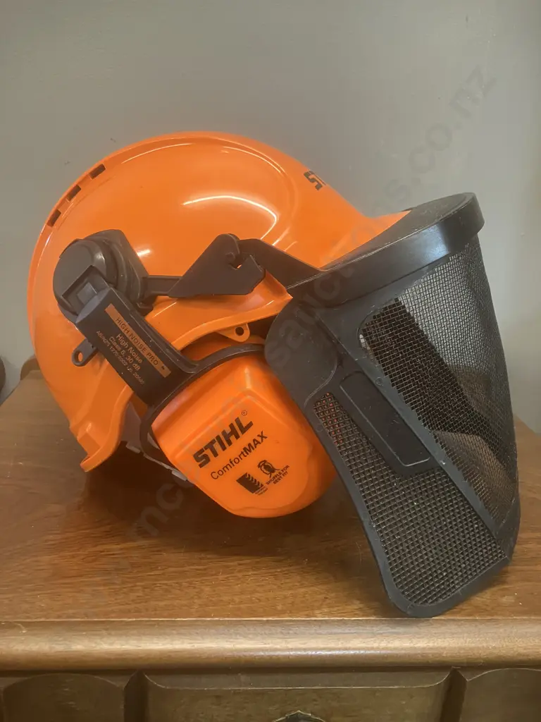 Stihl Chainsaw Helmet With Earmuffs & Stihl Safety Glasses Image 1++