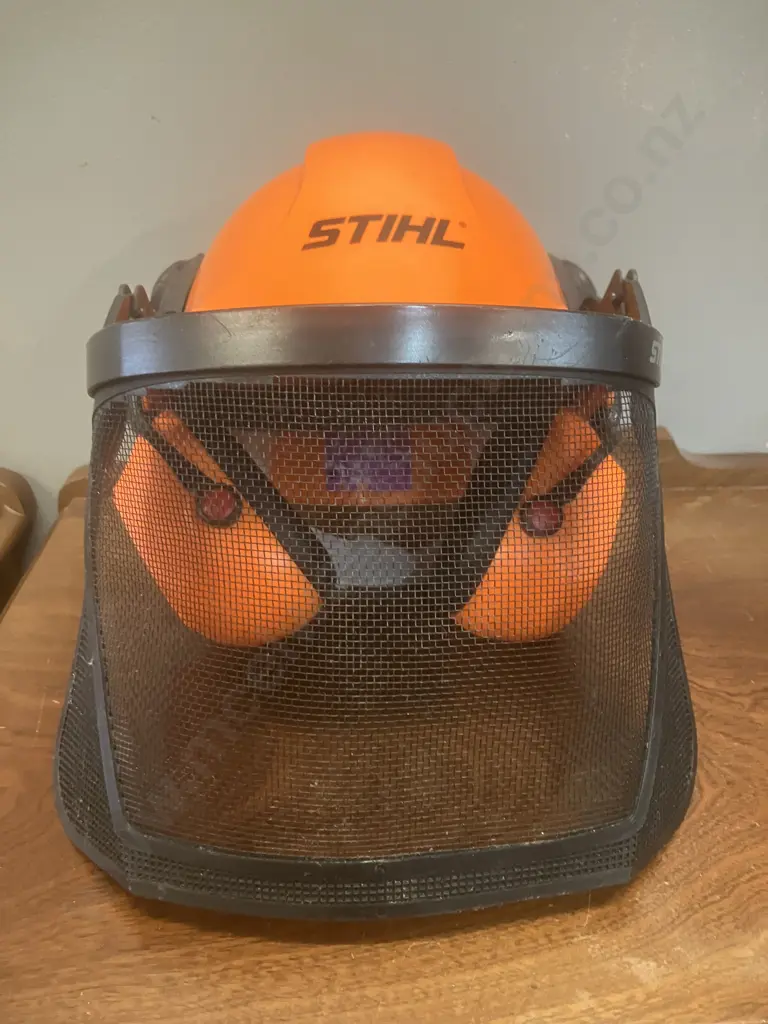 Stihl Chainsaw Helmet With Earmuffs & Stihl Safety Glasses Image 1++