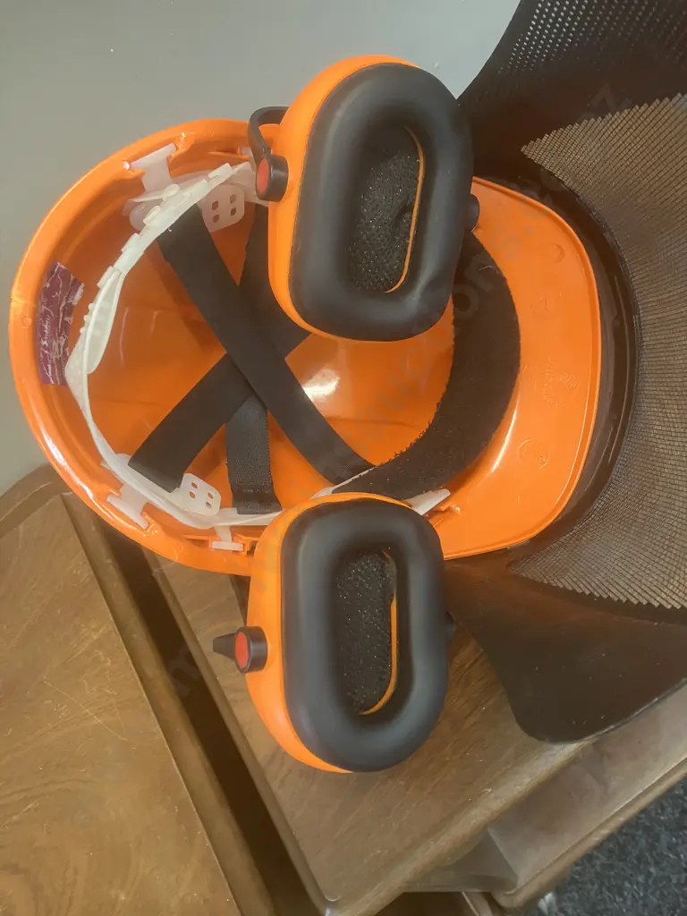 Stihl Chainsaw Helmet With Earmuffs & Stihl Safety Glasses Image 1++