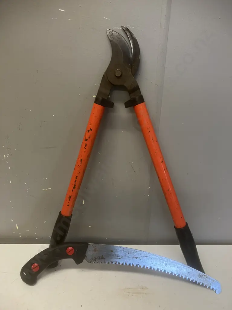 Silky ZUBAT 300 Professional Curved-Blade Saw With Scabbard (300mm) & Sandvik Pradines Pruners (44cm Handles) Image 1++