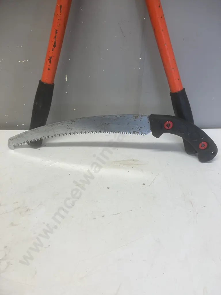 Silky ZUBAT 300 Professional Curved-Blade Saw With Scabbard (300mm) & Sandvik Pradines Pruners (44cm Handles) Image 1++