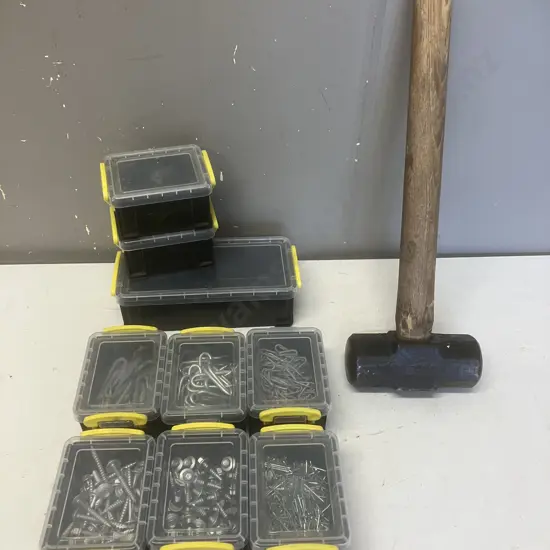 Sledge Hammer, Containers & Staples, Tek Screws Etc