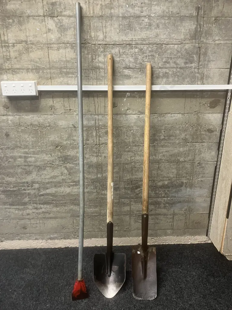 Fencing Spade & Fencing Shovel, Wood Long Handles With Steel Post Hole Rammer Image 1++