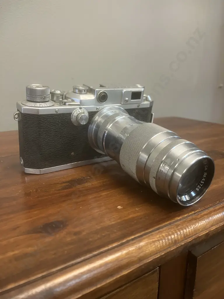Canon Model IVSb Rangefinder Camera #80577 With 100mm f4 Canon Serenar LTM Lens #43728- Japan 1952 Image 1++