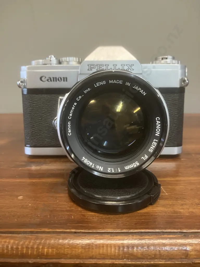 Canon Pellix 35mm SLR Film Camera #122274 & Canon FL 55mm f/1.2 Lens #14084, Japan 1965 Image 1++