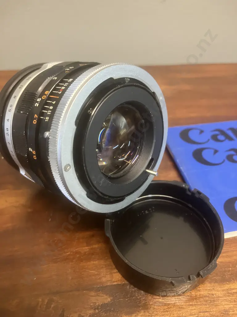 Canon Lens FL 50mm f1.4 #101909 Made in Japan With a Vintage Canon Camera Products Pamphlet Image 1++