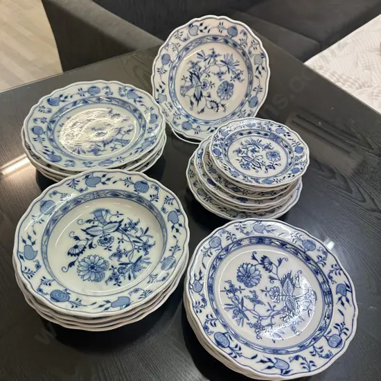 Selection Of Vintage Meissen Blue Onion Dinner Ware Items