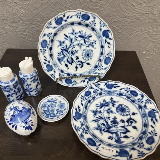 Vintage Meissen Blue Onion  Side Plates, Trinket Dish Etc