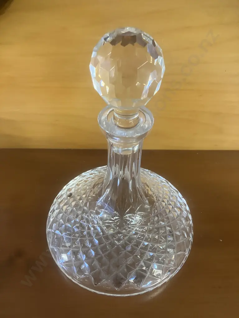 Stunning Vintage Waterford Crystal 'Colleen' Ships Decanter With Faceted Stopper And Six 'Colleen' Cordial Glasses Image 1++