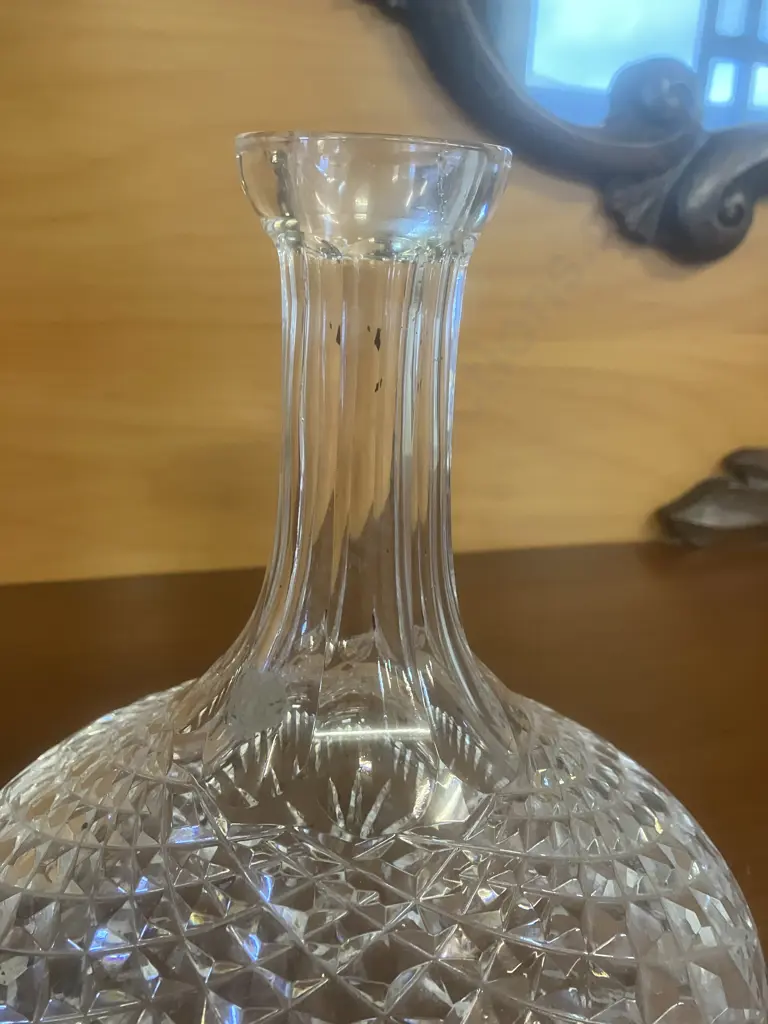 Stunning Vintage Waterford Crystal 'Colleen' Ships Decanter With Faceted Stopper And Six 'Colleen' Cordial Glasses Image 1++