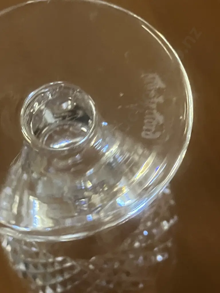 Stunning Vintage Waterford Crystal 'Colleen' Ships Decanter With Faceted Stopper And Six 'Colleen' Cordial Glasses Image 1++