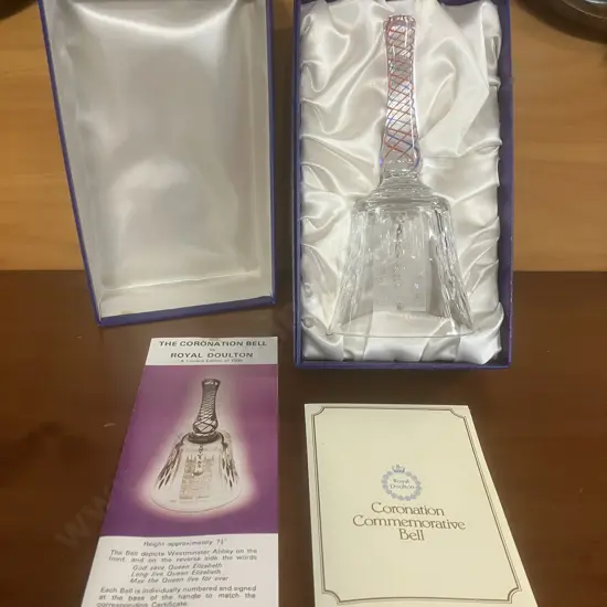 The Coronation Bell by Royal Doulton - 25th Anniversary Queen Elizabeth ll, Hand Cut Full Lead Crystal, 89/1000