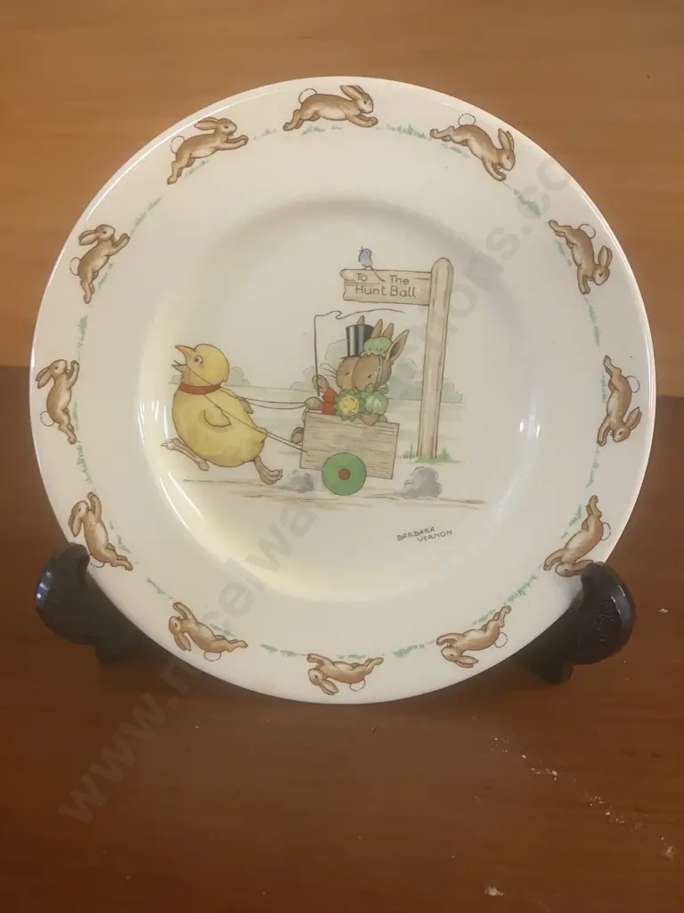 Vintage 1940s Royal Doulton Bunnykins ‘Hunt Ball’ Plate, Signed Barbara Vernon. Dia 16.5cm Image 1++