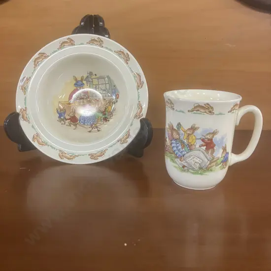 Vintage Royal Doulton Bunnykins Cup & Bowl
