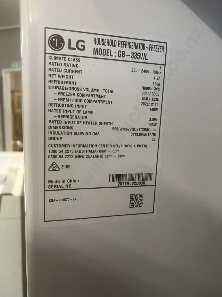 LG Fridge Freezer Model GB-335WL 335 Litre, White Image 1++