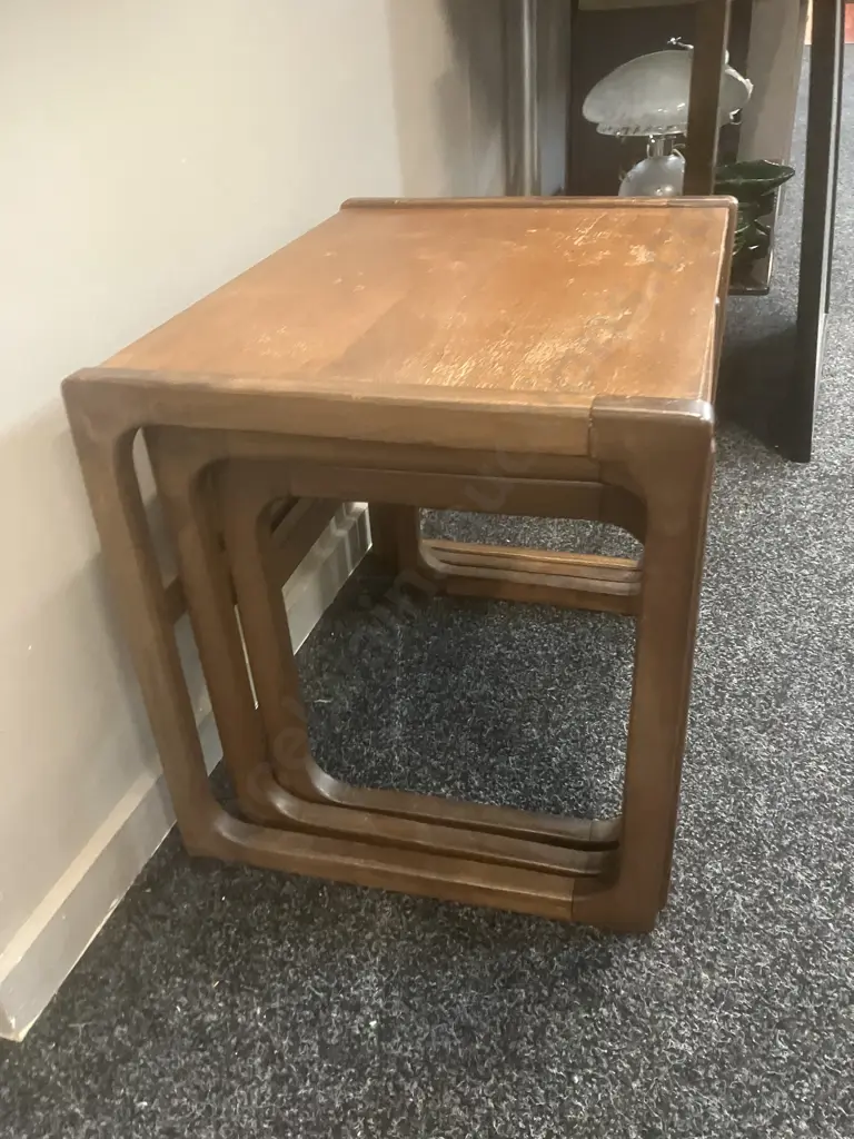 Mid-Century Modern Nesting Tables - Set of Three Image 1++
