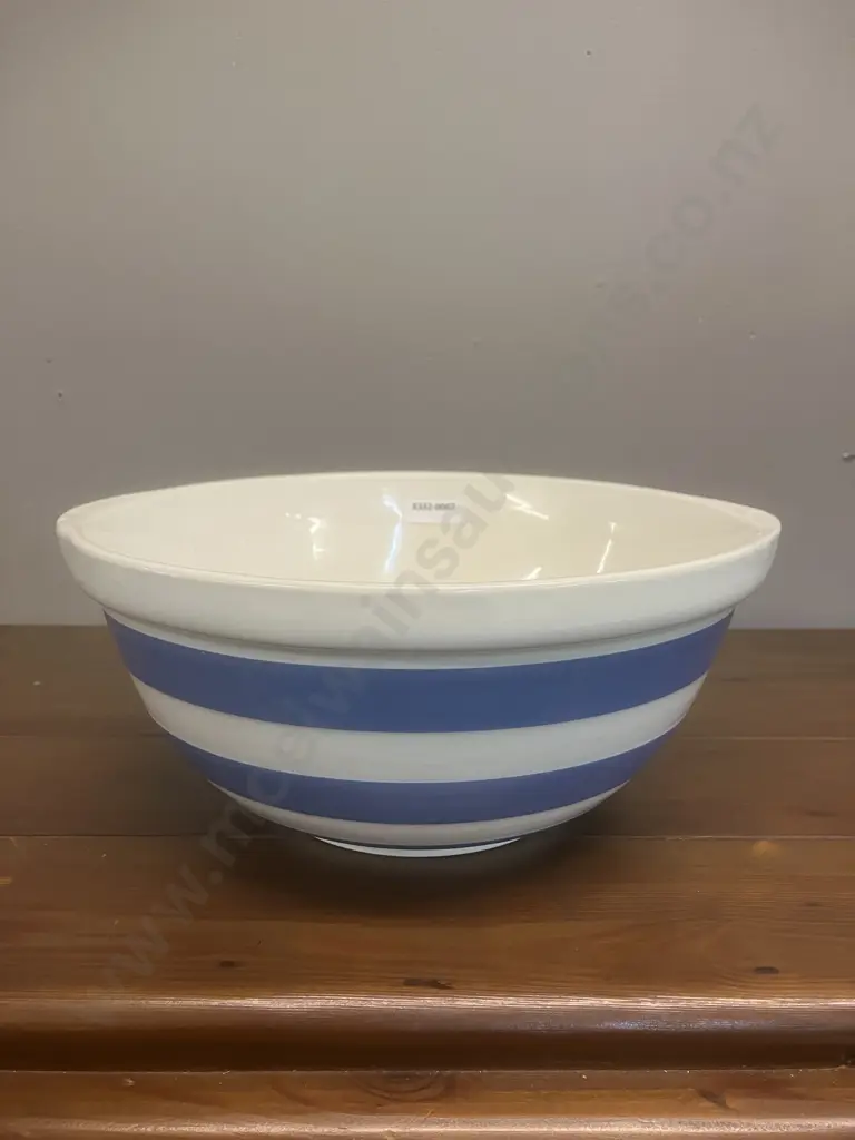 A Vintage Mid-Century TG Green Cornish Kitchen Ware Mixing Bowl in Blue and White. 11 x 25cm Image 1++