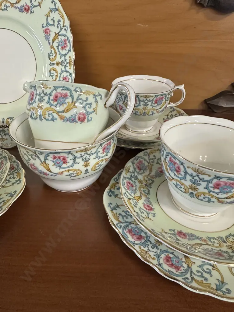 Vintage Colclough Part Tea Set Pink & Blue Flowers Image 1++