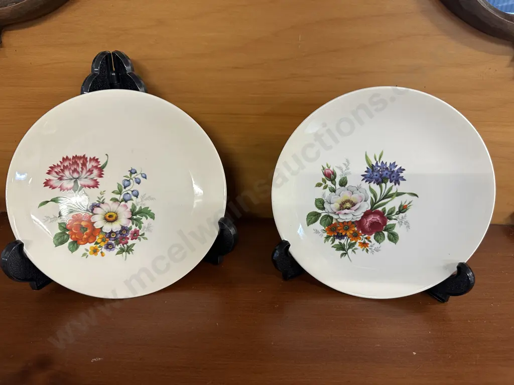 Crown Lynn 'Posy' Side Plates x2 Pattern # 910 Image 1++