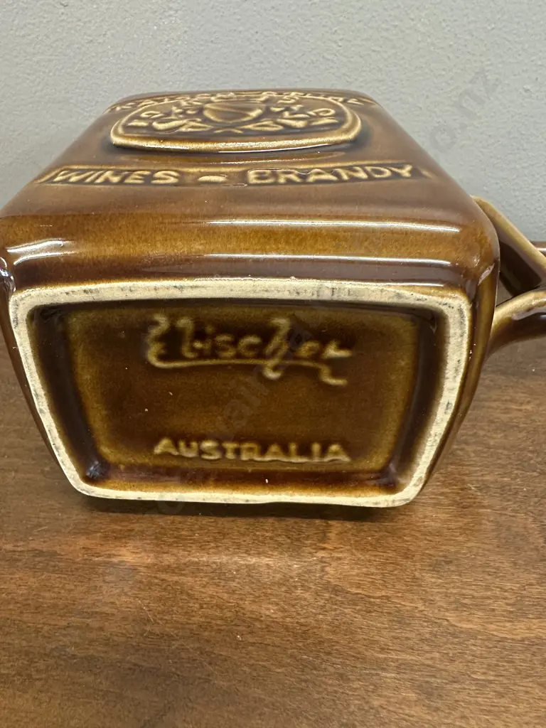 Vintage Kaiser Stuhl Wines & Brandy Ceramic Bar Jug By Elischer Pottery Image 1++
