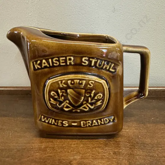 Vintage Kaiser Stuhl Wines & Brandy Ceramic Bar Jug By Elischer Pottery