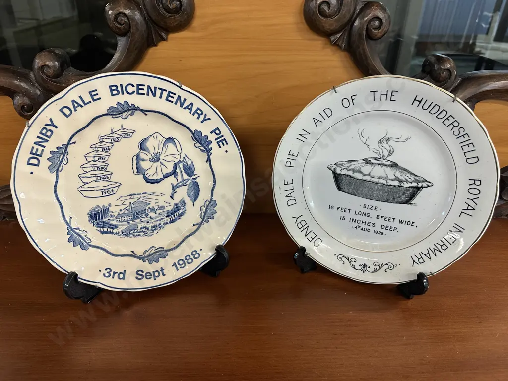 Commemorative Denby Dale Pie Plate 1928 & Bicentenary Pie Plate Image 1++