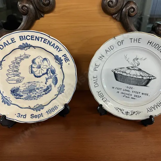 Commemorative Denby Dale Pie Plate 1928 & Bicentenary Pie Plate