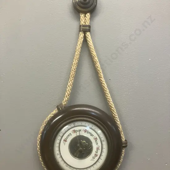 Art Deco German Barometer Weather Station With Rope Hanger