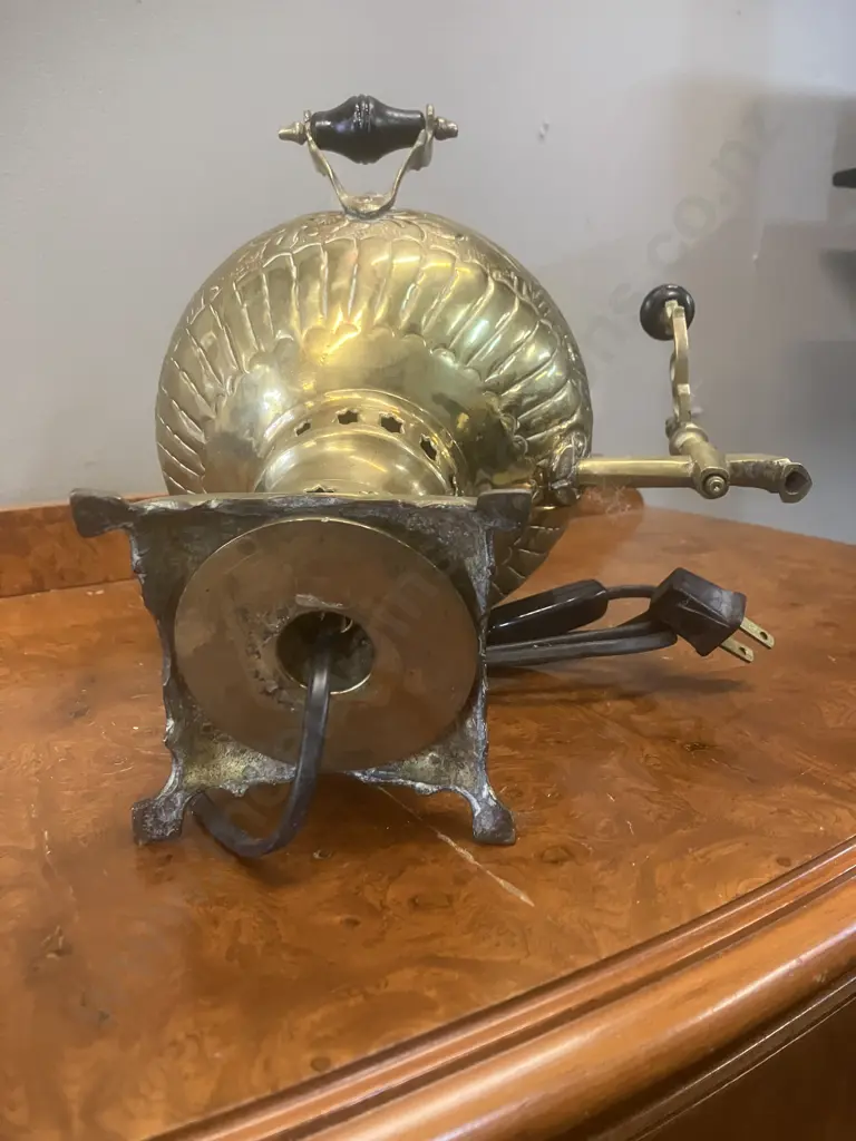 Antique Brass Samovar Table Lamp. H45cm Image 1++