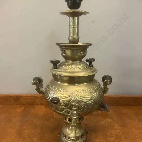 Antique Brass Samovar Table Lamp. H45cm