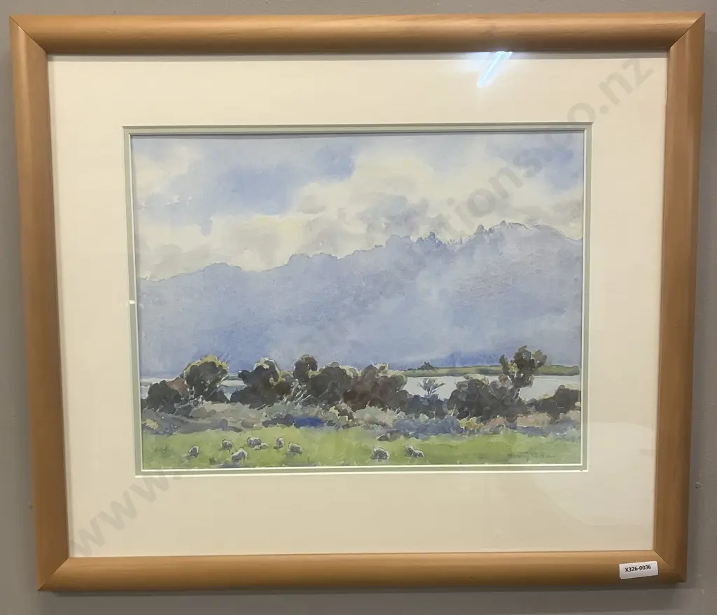 Dorothy Paterson "Wainui Bay Takaka" Watercolour, Signed (Bottom Right). 46 x 55cm, Artcare Framed & Matted Image 1++