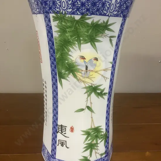 Vintage Chinese Hexagonal Porcelain Vase. 28 x 16cm