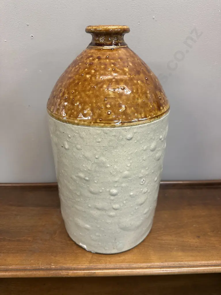 Vintage Two Toned Salt Glazed Stoneware Bottle/Flagon H42cm. Image 1++