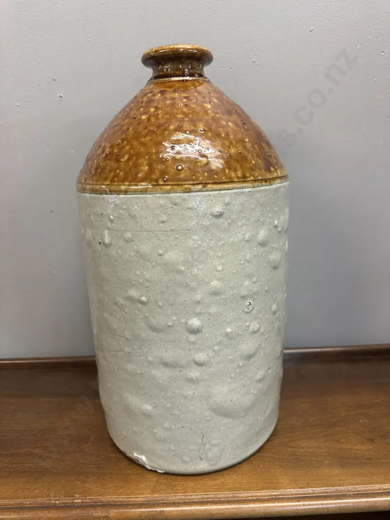 Vintage Two Toned Salt Glazed Stoneware Bottle/Flagon H42cm. Image 1++