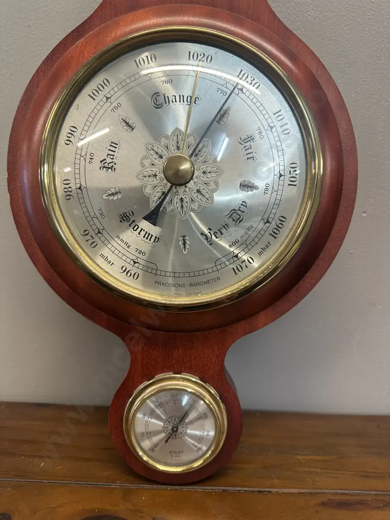 Vintage German Wall Hung Barometer H72cm. Image 1++