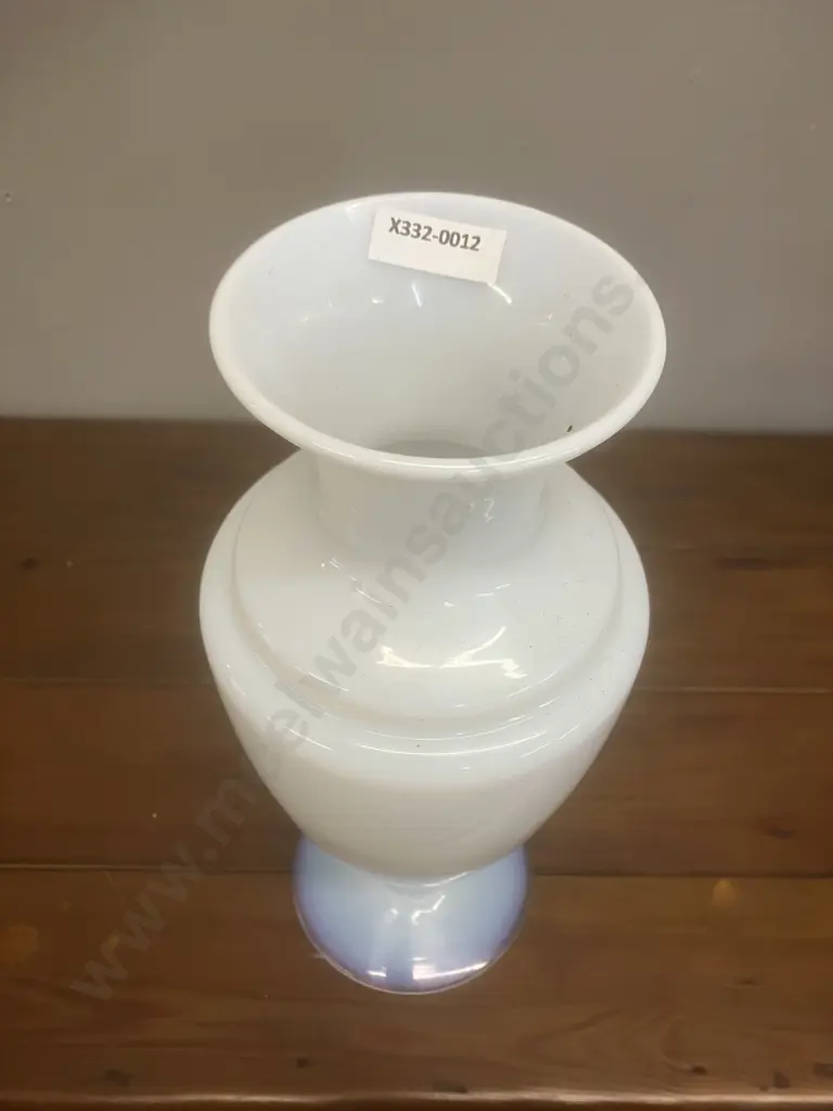 A French Sèvres Opaline Vase Ovoid Baluster-Shaped White With A Pedestal Base. H29cm Image 1++
