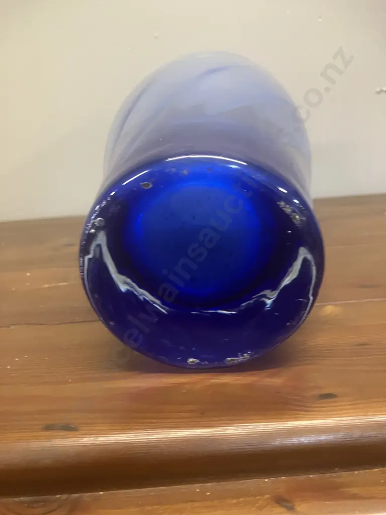Blue Art Glass Vase. H25cm Image 1++