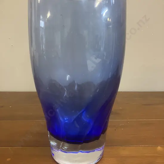 Blue Art Glass Vase. H25cm