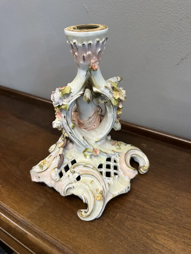 Vintage Meissen Candle Holder (af to finger) H22cm. Image 1++