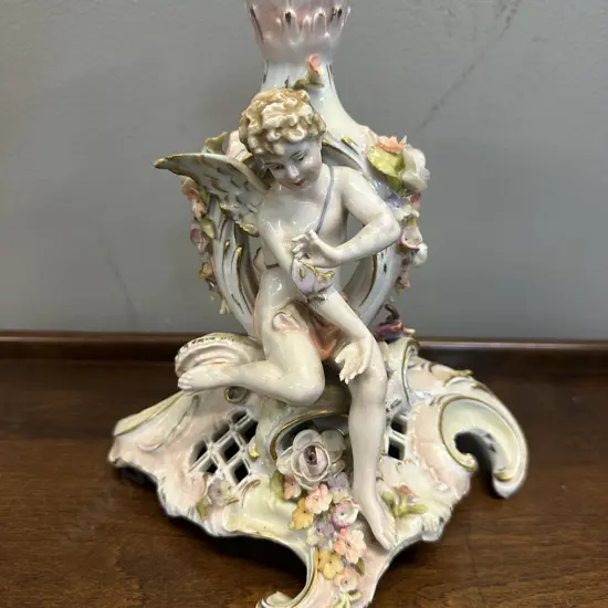 Vintage Meissen Candle Holder (af to finger) H22cm.