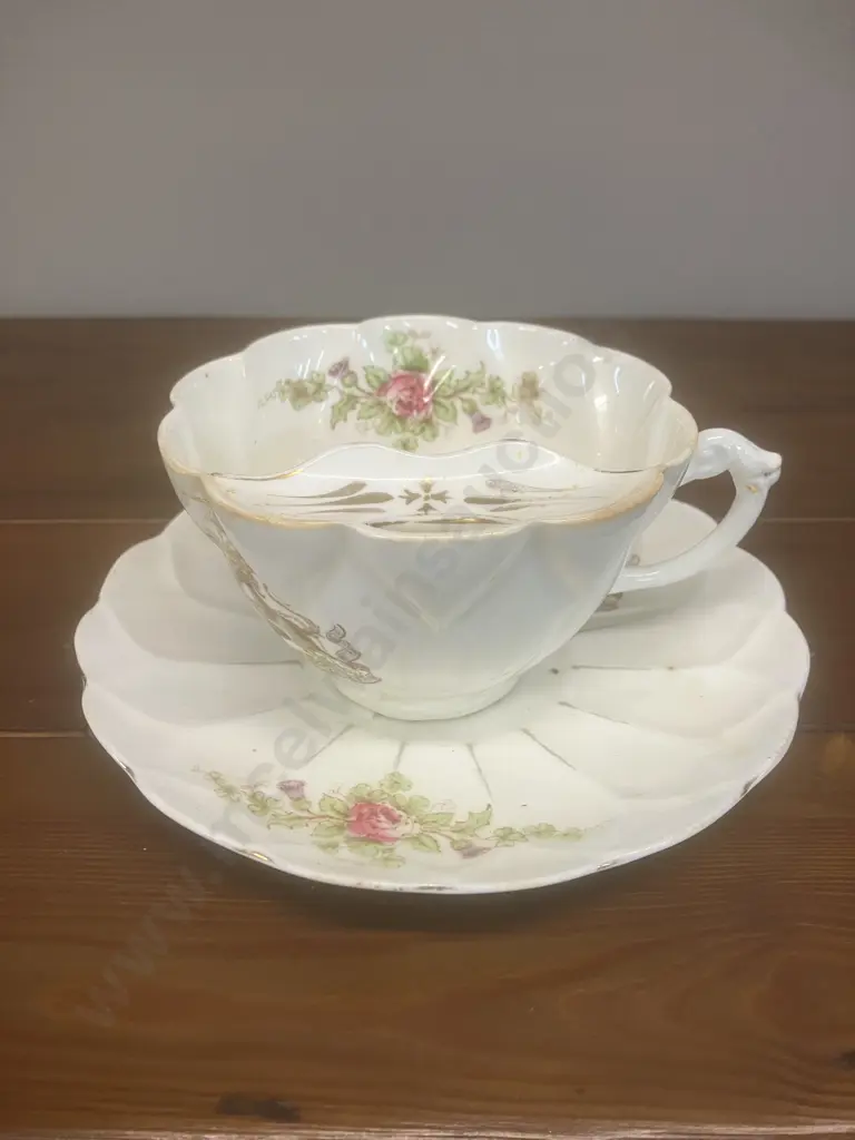 King Edward VII's 1902 Coronation Commemorative Moustache Cup & Saucer - Regent China England Image 1++