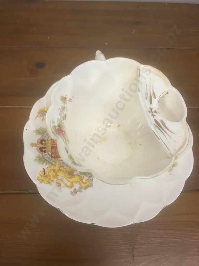King Edward VII's 1902 Coronation Commemorative Moustache Cup & Saucer - Regent China England Image 1++