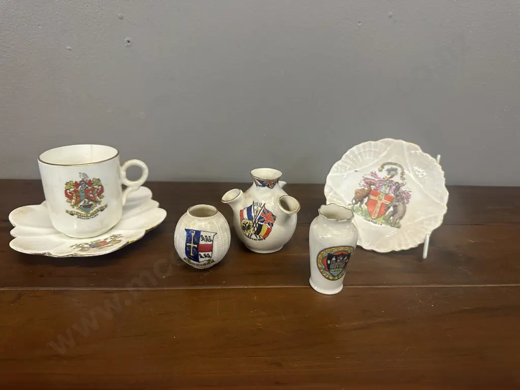 Crested China Souvenir Mug, Miniature Posy Vases Etc Image 1++