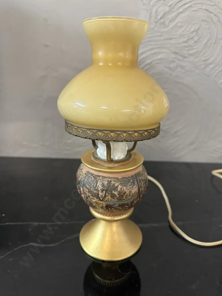 Small Murray Feiss Hand Made Hurricane Lamp Made In Florentine Italy Stamped On Base H25cm. Image 1++