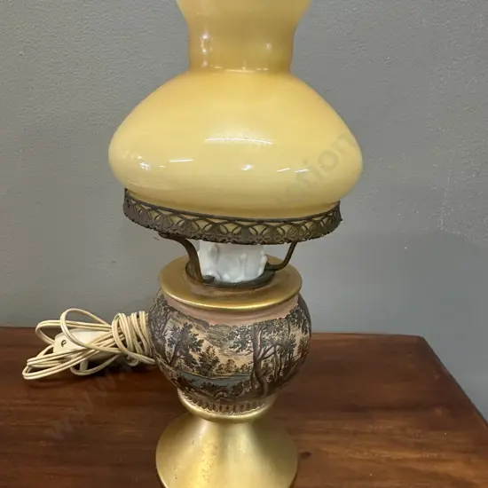 Small Murray Feiss Hand Made Hurricane Lamp Made In Florentine Italy Stamped On Base H25cm.