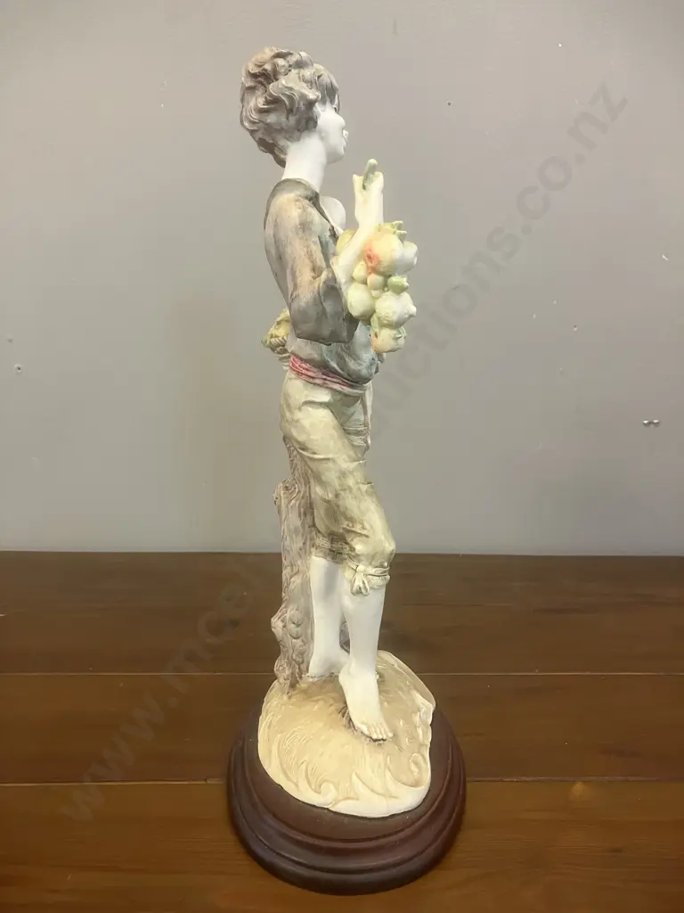 Vintage Capodimonte Like Boy With Fruit & Fruit Basket. H31cm Image 1++