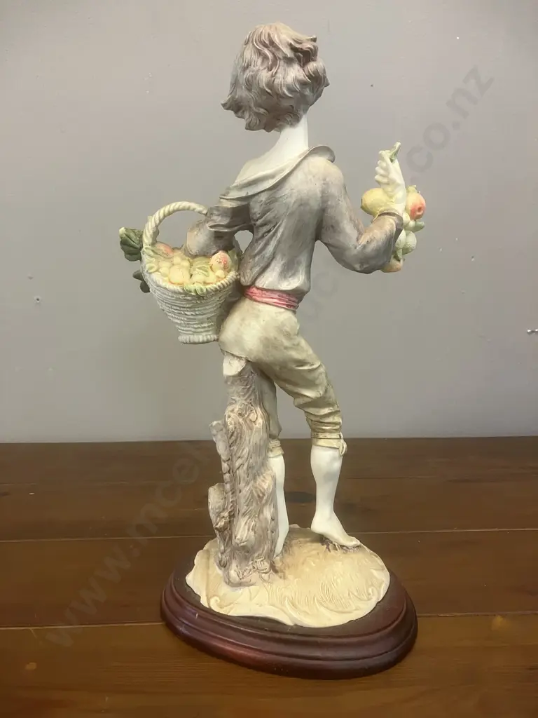 Vintage Capodimonte Like Boy With Fruit & Fruit Basket. H31cm Image 1++