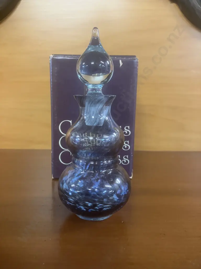 Vintage 1980s' Caithness Scotland Art Glass Perfume Bottle With Original Box. H15cm Image 1++